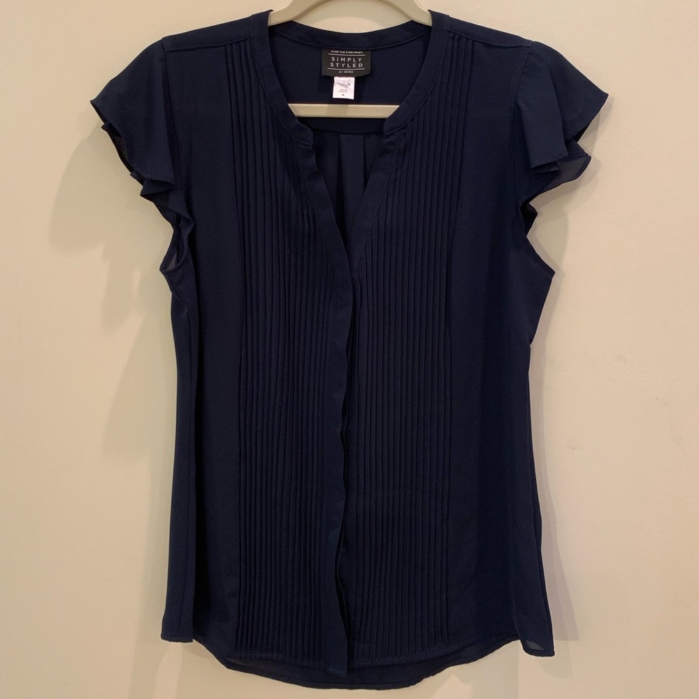 Simply Styled Blue Ruffle Blouse